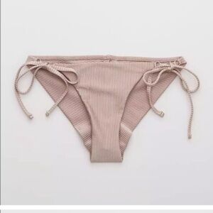 NWT Aerie Ribbed Shine Tie Cheekier Bikini Bottom
